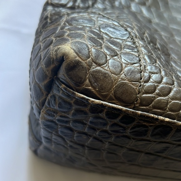 Gianfranco Ferre Croc Embossed Leather Tote - Picture 9 of 12